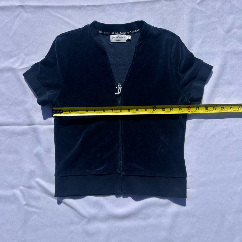 Juicy Couture Navy Blue Zip-Up Top - Picture 3 of 6